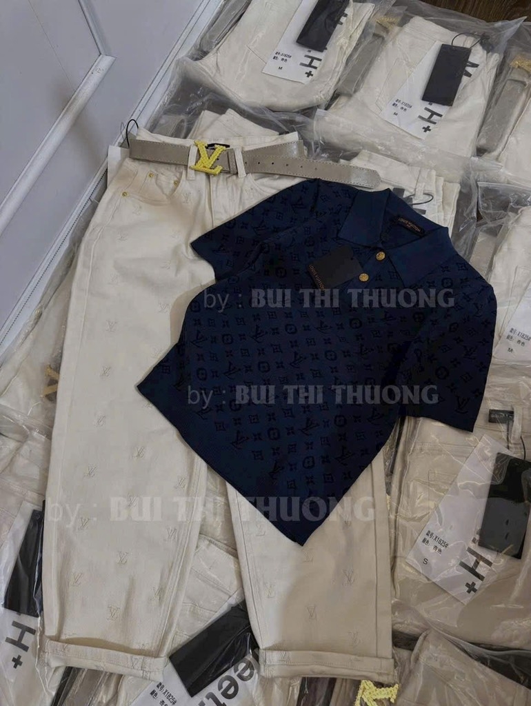 QUẦN JEAN NỮ BAGGY THÊU LV