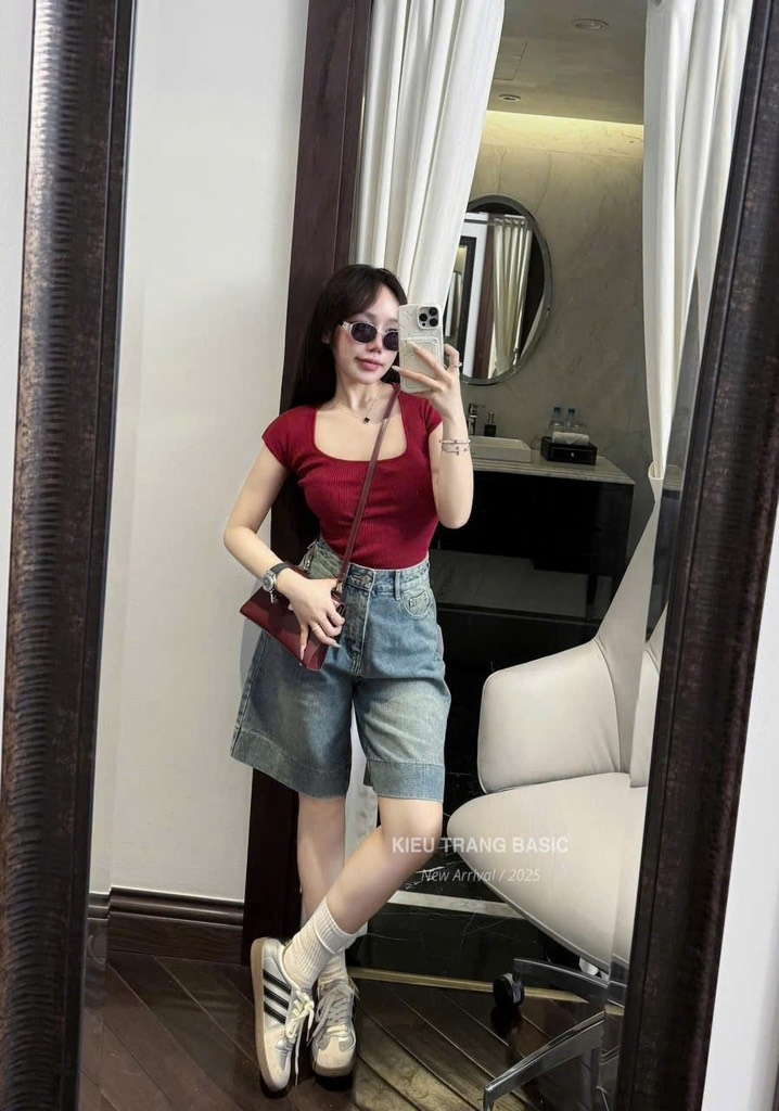 QUẦN NGỐ BÒ NỮ XANH TRƠN GẤU TO