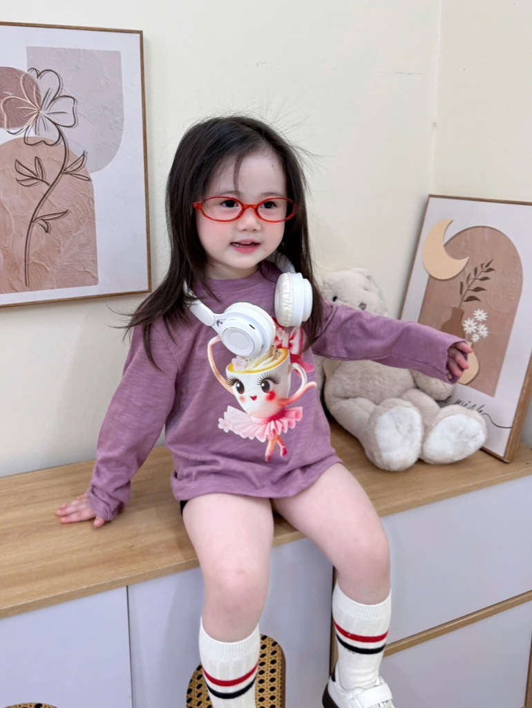 SET 4 ÁO XƯỚC HH CAPUCHINO XAHUR DÀI TAY BÉ GÁI