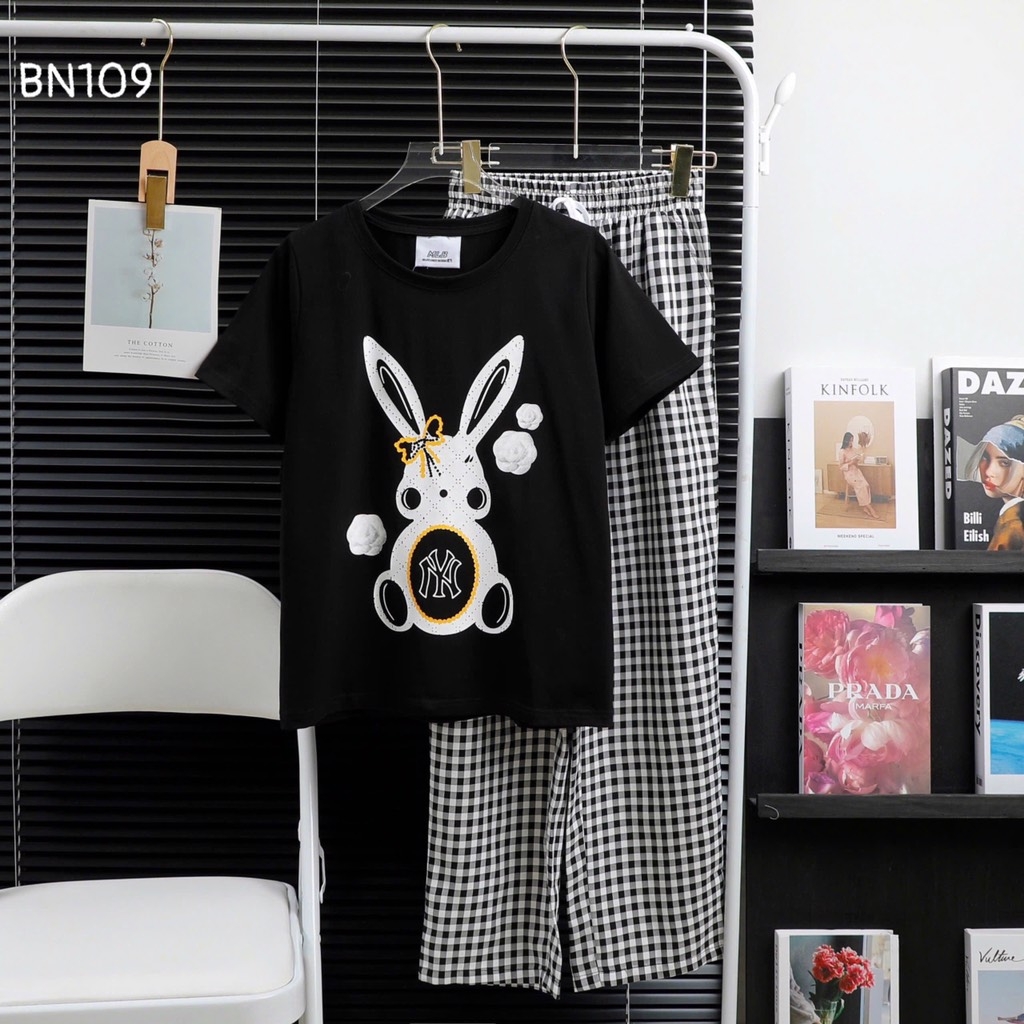 BỘ NỮ ÁO COTTON QUẦN THÔ KẺ XUẤT DƯ XỊN NỮ