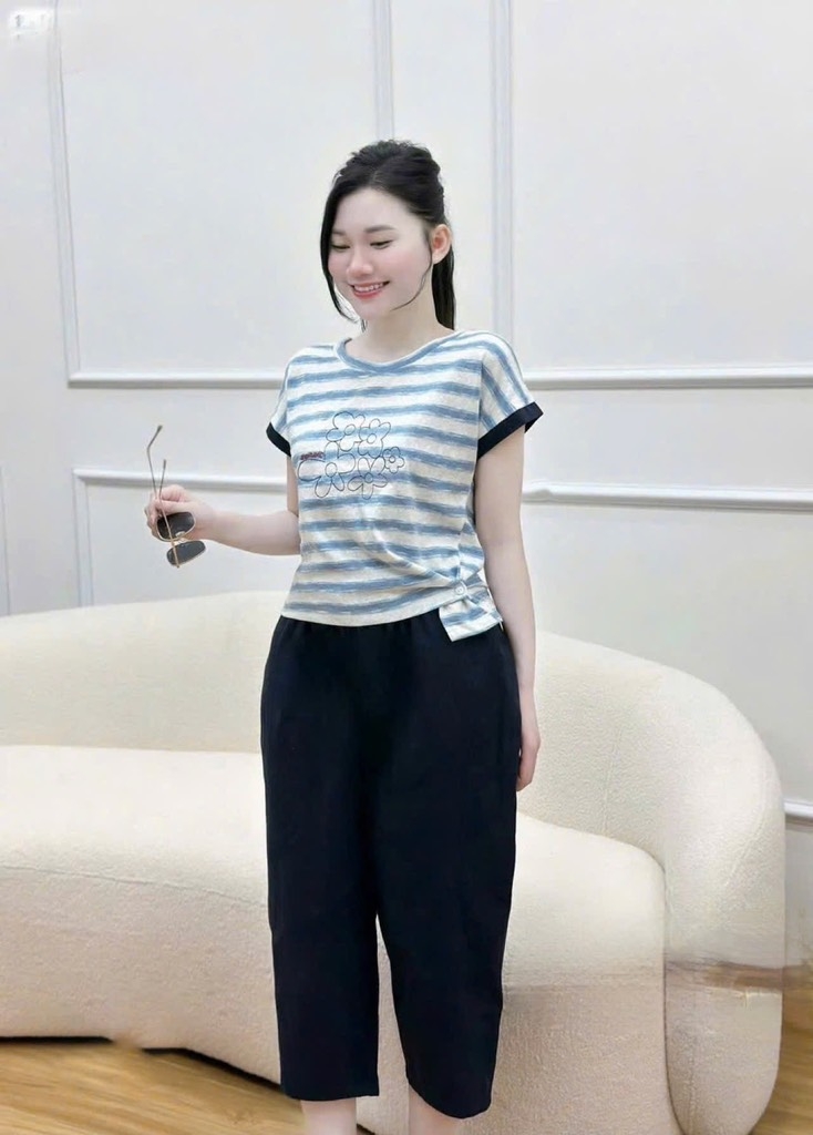 SET BỘ ÁO LEN PHỐI VẠT CÁCH ĐIỆU MIX QUẦN NGỐ NỮ THU ĐÔNG