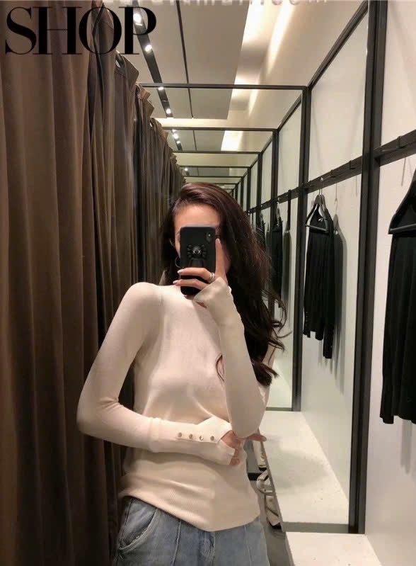 ÁO LEN BASIC KHUY TAY NỮ THU ĐÔNG
