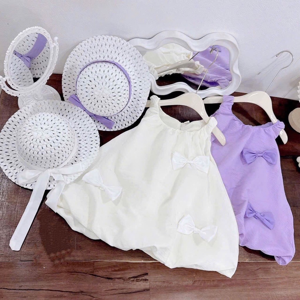 SET VÁY BỒNG KÈM MŨ XIU XINH BÉ GÁI