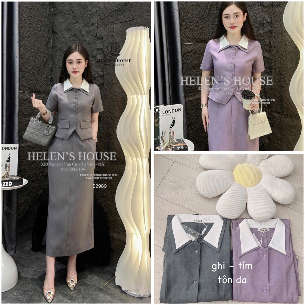 SET ÁO CỔ HAI LÁ THỜI TRANG MIX CV LI KIỂU NỮ(sale 99k)