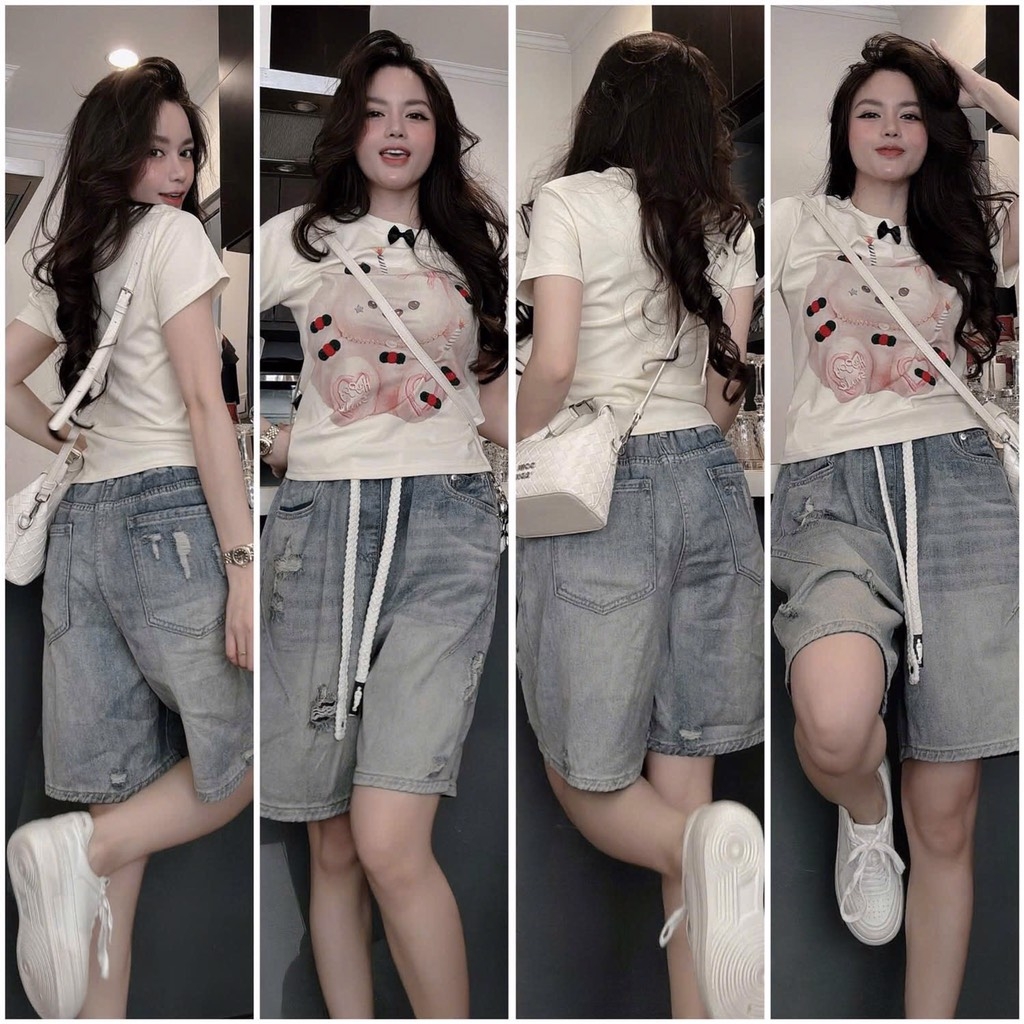 SET ÁO COTTON QUẦN JEANS NỮ