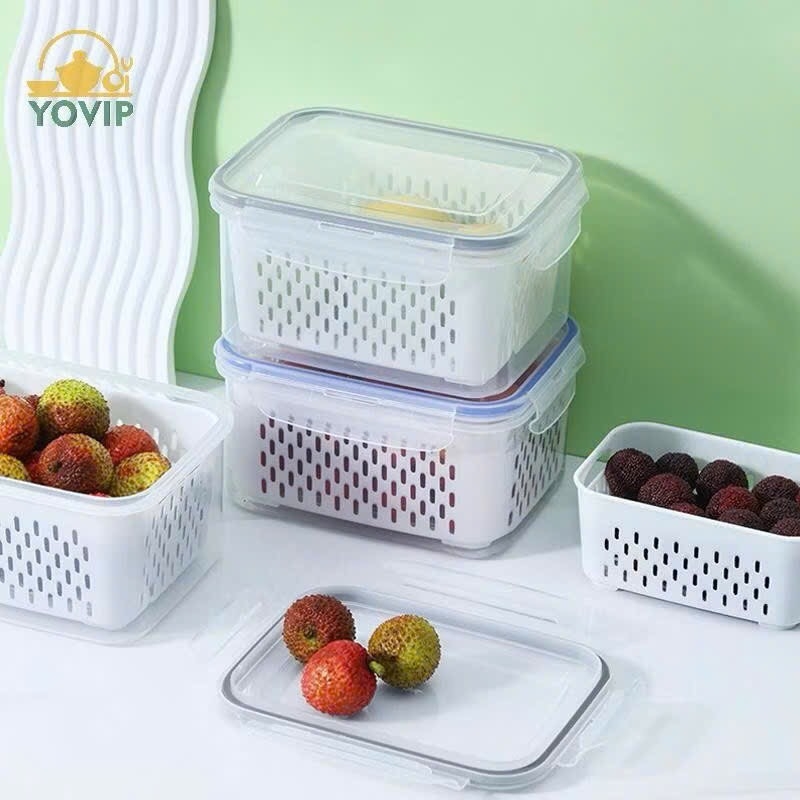 ĐỒ GIA DỤNG - SET 2 HỘP NHỰA ĐỰNG TỦ MÁT