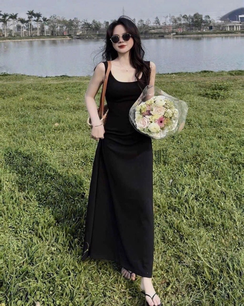 VÁY 2 DÂY DÁNG DÀI NỮ (SALE 77K)