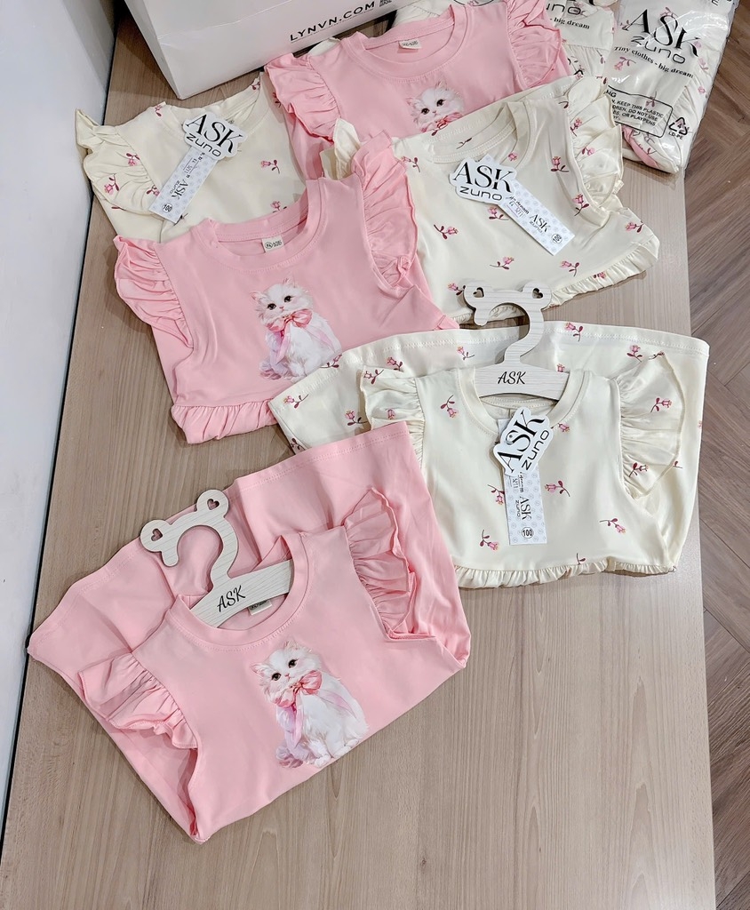 SET 2 VÁY CÁNH TIÊN MÈO HOA NHÍ BÉ GÁI(XẢ 89k)