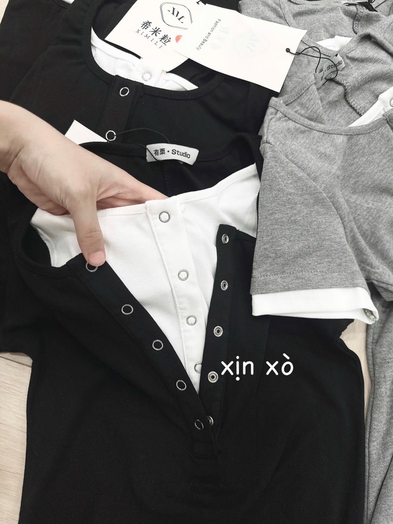 VÁY DÍP CỔ TRÒN PHỐI CÚC DÁNG DÀI NỮ SẴN( XẢ 99k