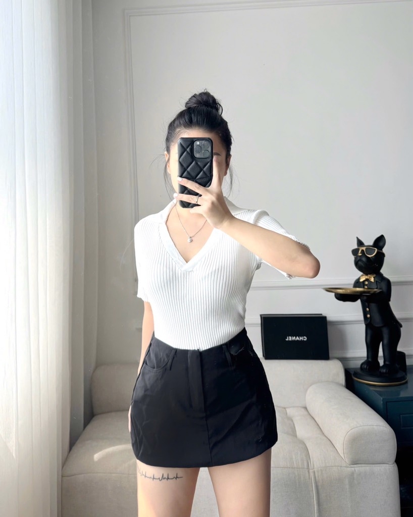 ÁO LEN TĂM POLO CỔ V Z.RAA NỮ THU ĐÔNG (XẢ 79k)