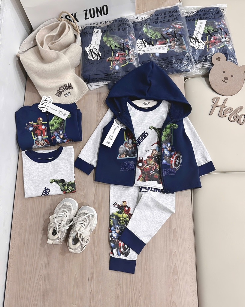 BỘ DÀI COTTON ÁO KHOÁC CHÂN CUA SIÊU NHÂN BÉ TRAI