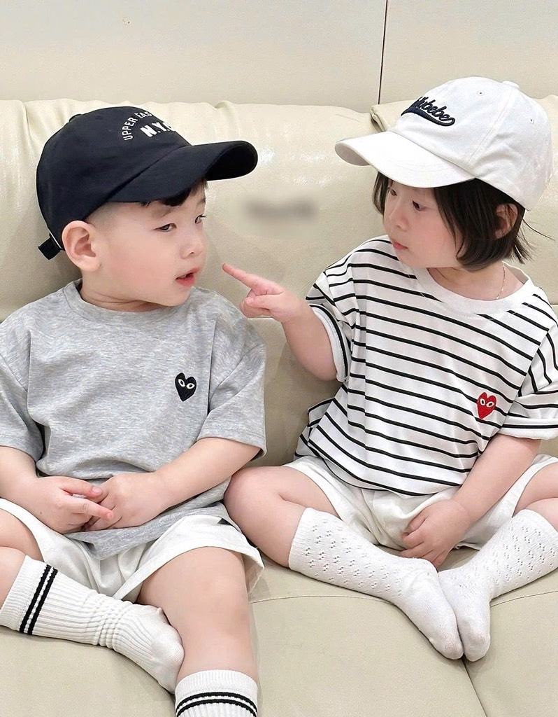 SET 3 ÁO COTTON THÊU TIM CHO BÉ TRAI XUẤT XỊN NEW 2025