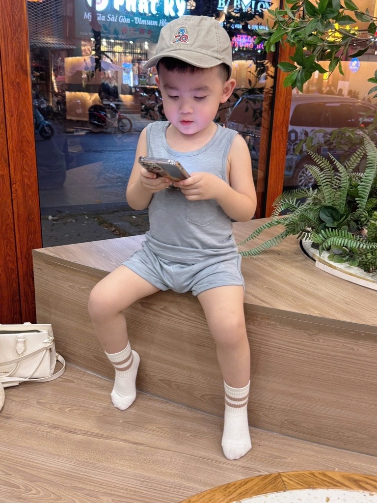 SET 4 BỘ BA LỖ TONE NÂU GHI KẺ BÉ TRAI