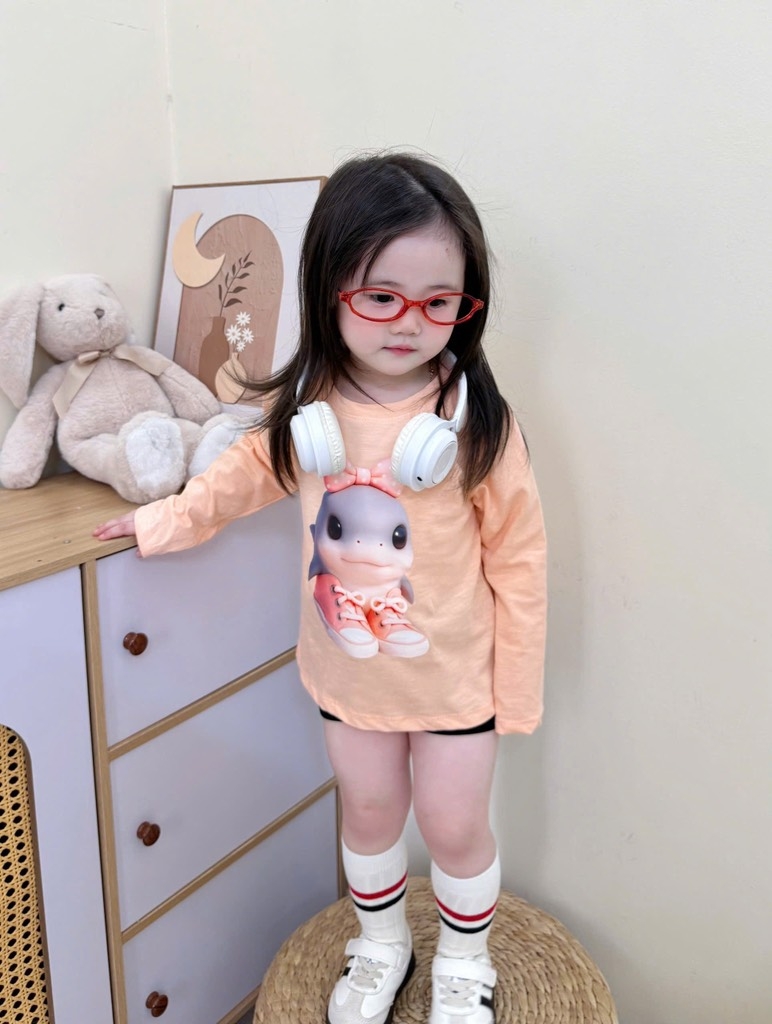 SET 4 ÁO XƯỚC HH CAPUCHINO XAHUR DÀI TAY BÉ GÁI