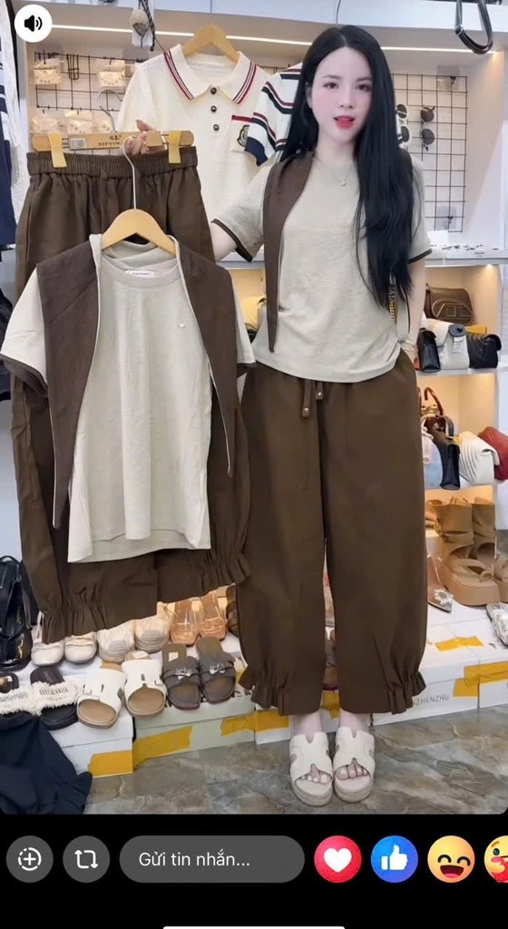 SET ÁO ZIP QUẦN KAKI NÂU KÈM KHĂN NỮ THU ĐÔNG