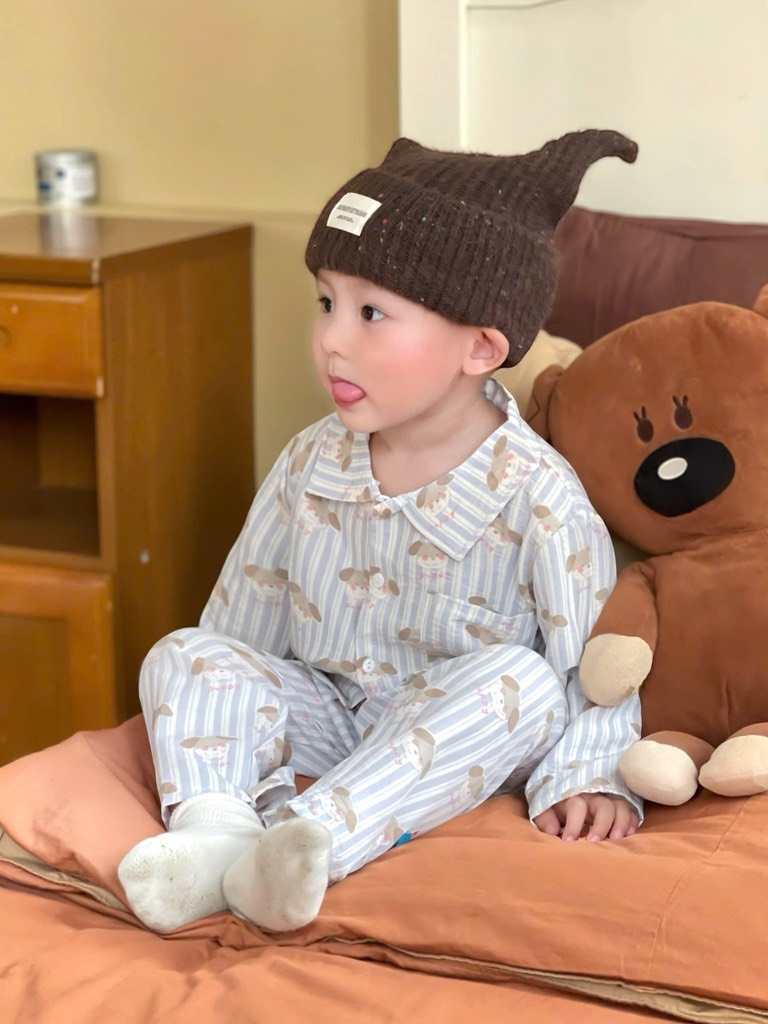 SET 2 BỘ DÀI PIZAMA TONE XANH CÚN KẺ BÉ TRAI