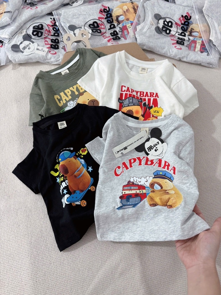 SET 4 ÁO CAPY3RA CỘC TAY BÉ TRAI