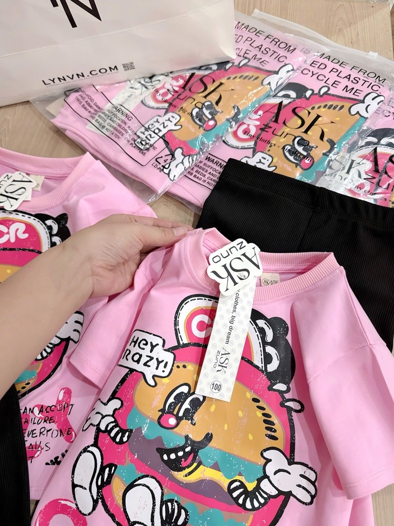 SET ÁO CRAZY QUẦN LEGGING CHO BÉ GÁI