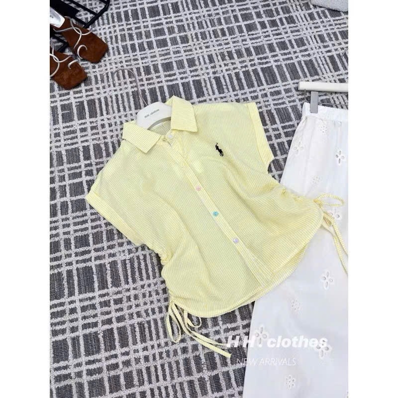 SET ÁO VÀNG THÊU NGỰA QUẦN SUÔNG THÊU HOA NỮ