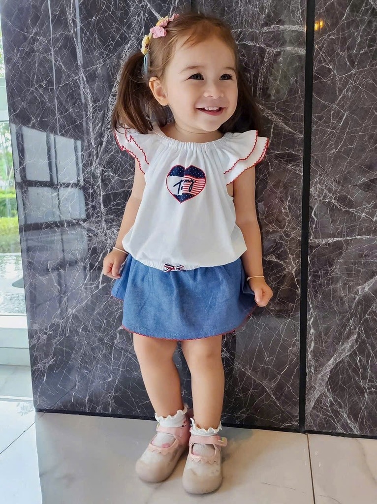 SET ÁO TAY CÁNH TIÊN CV JEAN BÉ GÁI SẴN(Xả 69k)