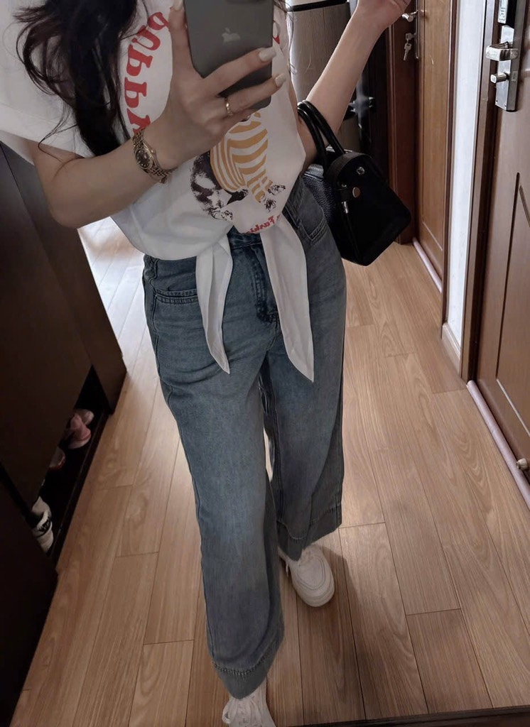 QUẦN JEANS NỮ SUÔNG GẤU TO TÚI VẠT SẴN
