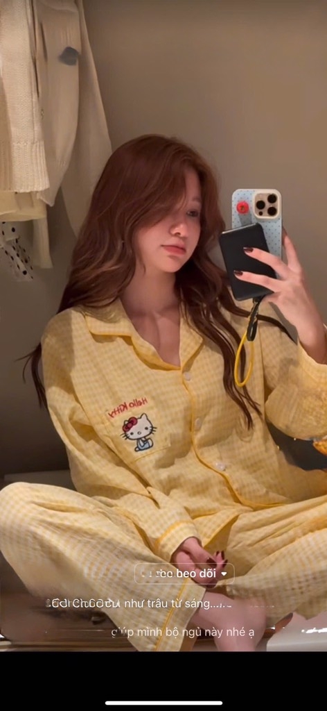 SET PIJAMA DÀI HELLO KITTY XINH XẮN NỮ THU ĐÔNG