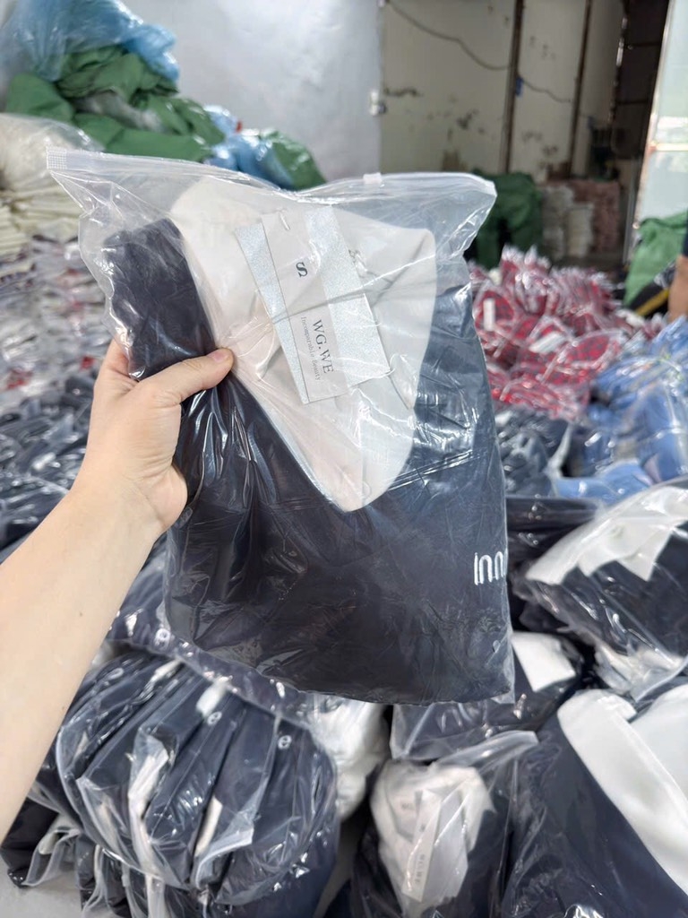 SET BỘ ÁO SƠ MI KÈM GHILE CV XANH THAN NỮ SẴN(sale 140k)