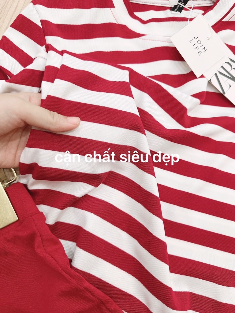 SET ÁO KẺ ĐỎ PHỐI QUẦN BÈO GẤU Sẵn( XẢ 79k)