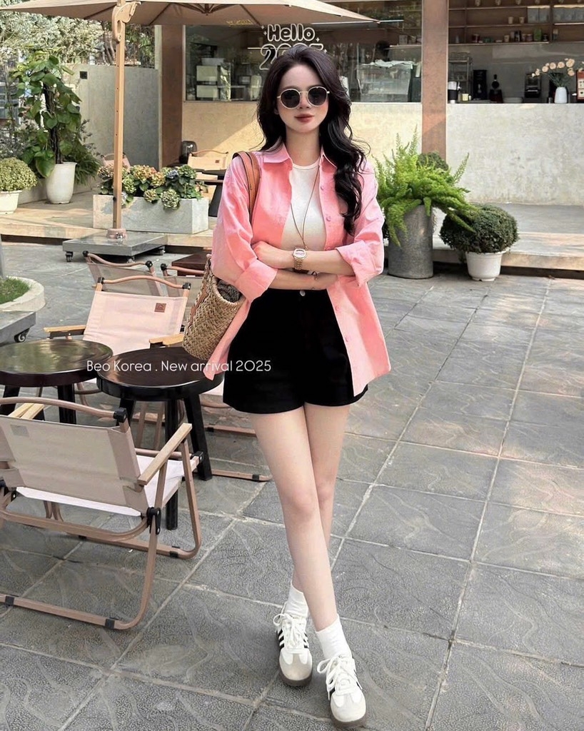 ÁO SƠ MI HỒNG NỮ