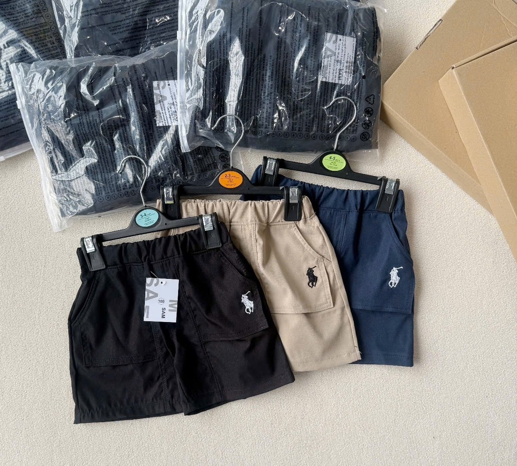 SET 3 QUẦN ĐÙI KAKI THÊU NGỰA BÉ TRAI