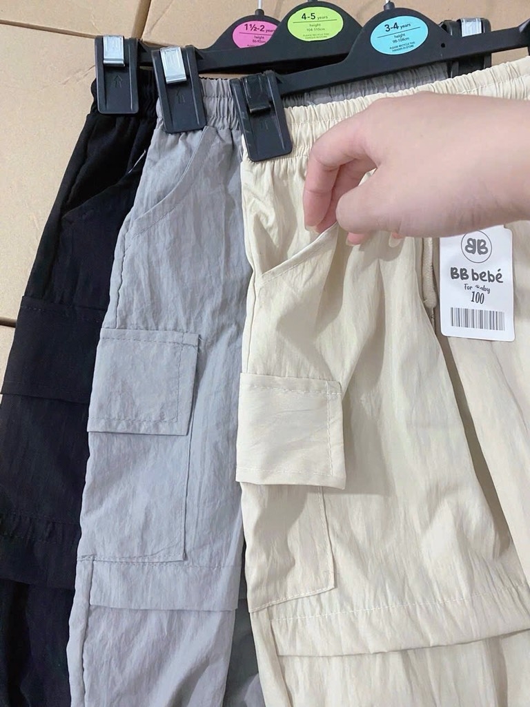 SÉT 3 QUẦN GIÓ DÀI TÚI HỘP CHO BÉ SẴN