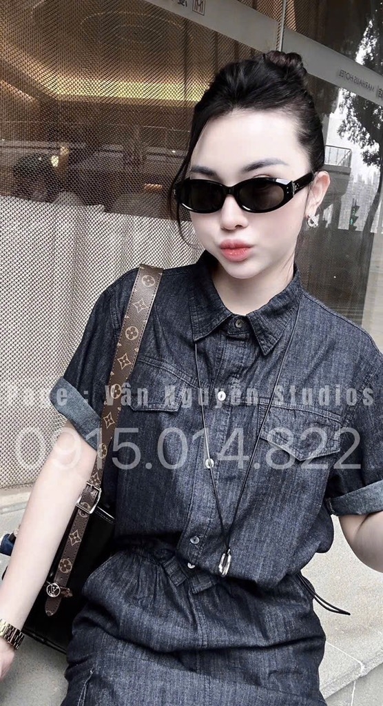 SET ÁO SƠ MI  TAY LỠ PHỐI TÚI HỘP MIX CHÂN VÁY DÀI NỮ