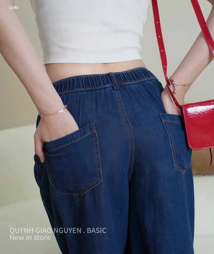 QUẦN BÒ SUÔNG XANH CHUN SAU 1 CÚC NỮ SẴN (SALE 105k)