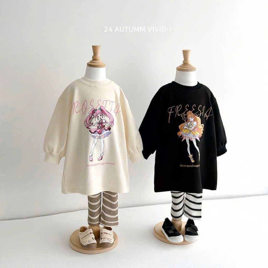 SET 3 VÁY DÀI TAY CÔ GÁI CHO BÉ GÁI SẴN
