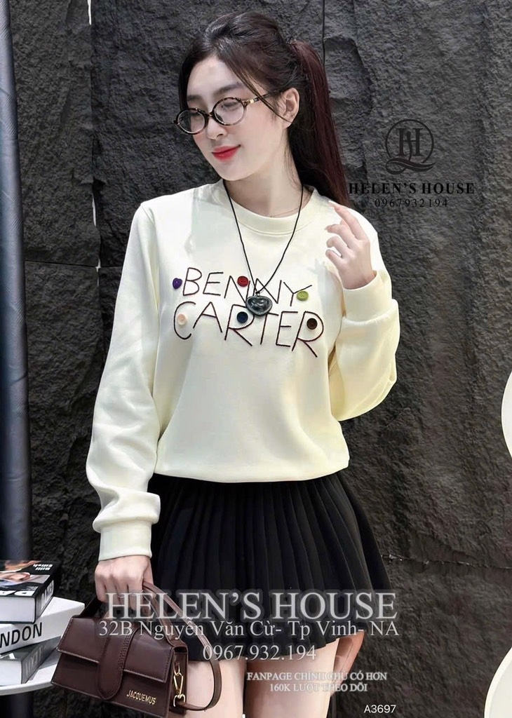 ÁO CARTER DÀI TAY THÊU HẠT MIX CÚC NỮ THU ĐÔNG (SALE 93k)