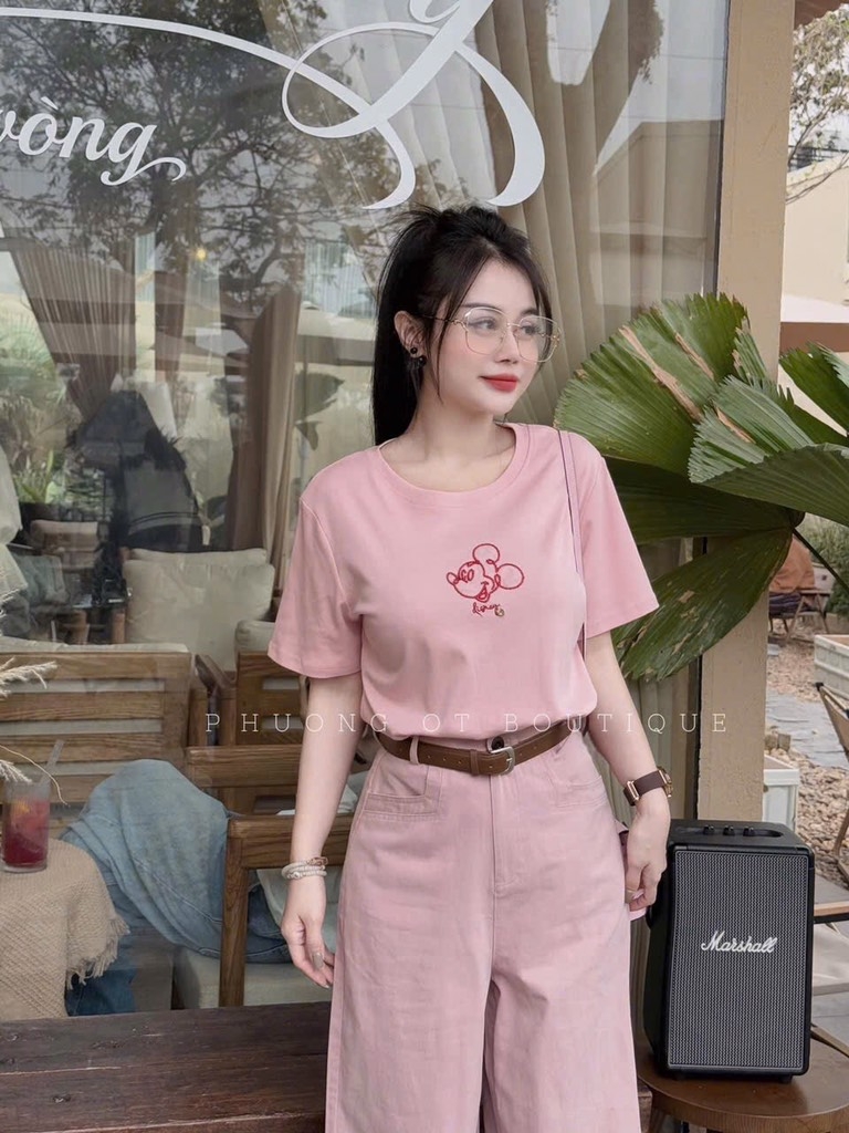 QUẦN JEAN SUÔNG HỒNG BABY KIUU + ĐAI NỮ