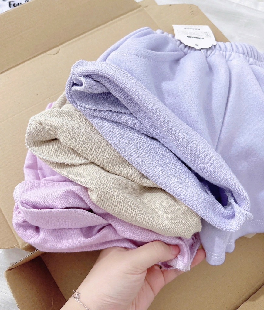 SET 3 QUẦN ĐÙI PASTEL TÍM BÉ GÁI SẴN