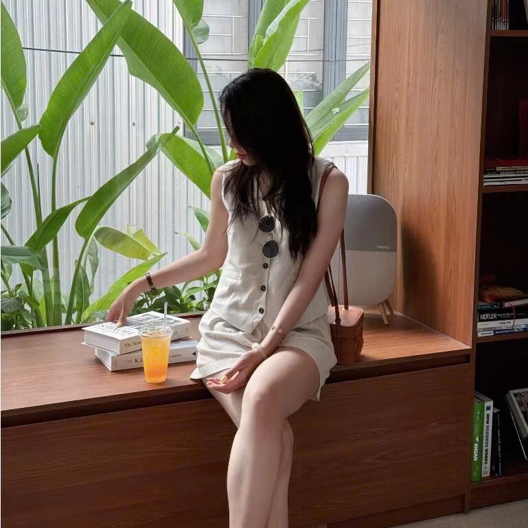 SET LINEN ZARRA 2 LỚP BUỘC SAU NỮ (HÀNG ĐẮT) SẴN (SALE 158k)