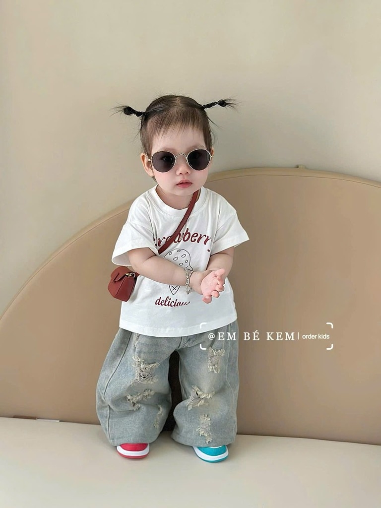 SET JEAN STRAWBERY BÉ TRAI BÉ GÁI (Xả 65k)