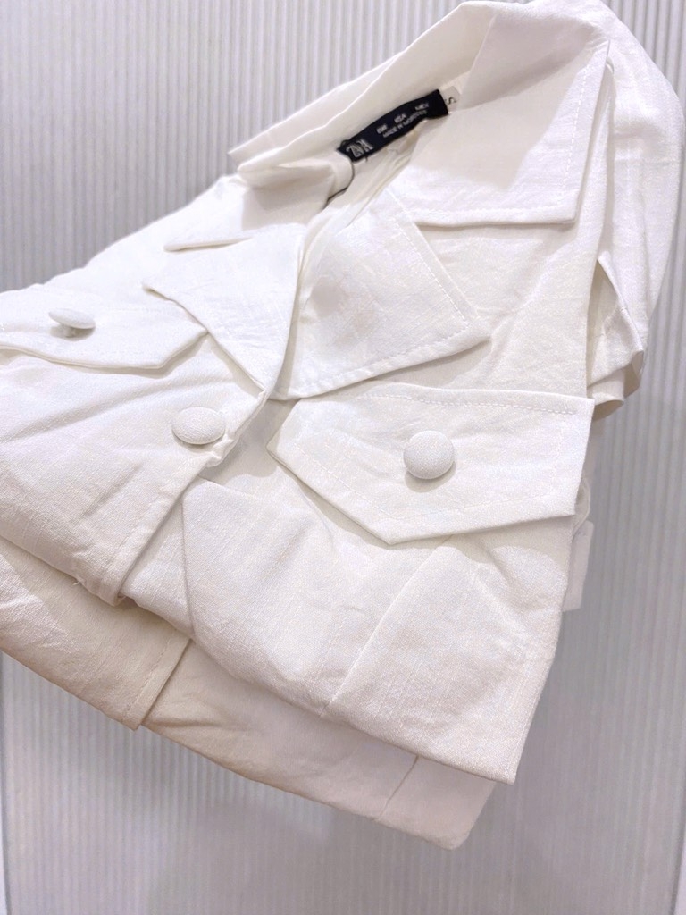 VÁY CỔ VEST NẮP TÚI LI GẤU NỮ SẴN