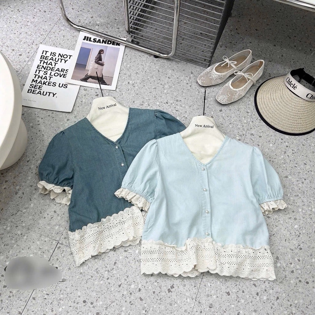 ÁO PHỐI REN 2 MÀU NỮ