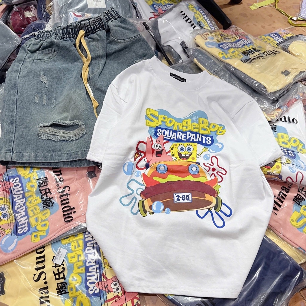 SET ÁO THUN QUẦN BÒ RÁCH 4 MÀU