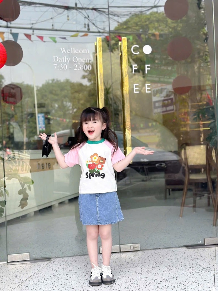 SET ÁO CỘC MIX CHÂN VÁY BÒ BÉ GÁI(XẢ 60k)