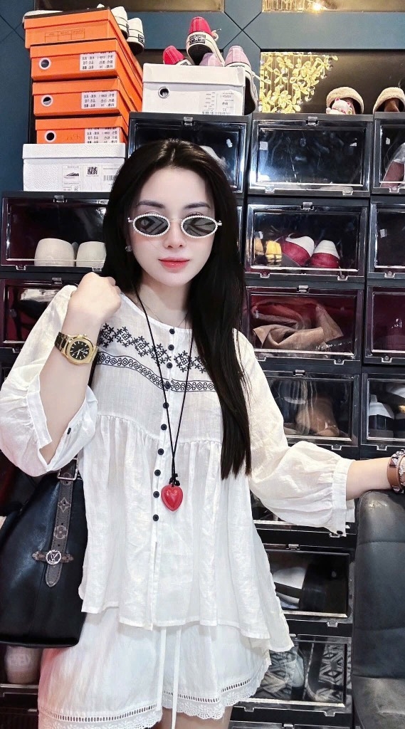 SET IN HOẠ TIẾT MIX QUẦN PHỐI REN GẤU NỮ