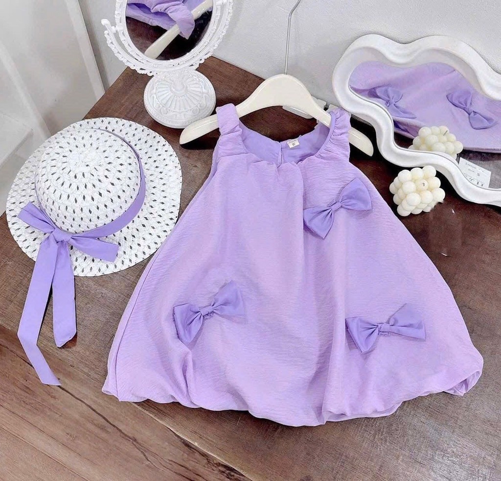 SET VÁY BỒNG KÈM MŨ XIU XINH BÉ GÁI