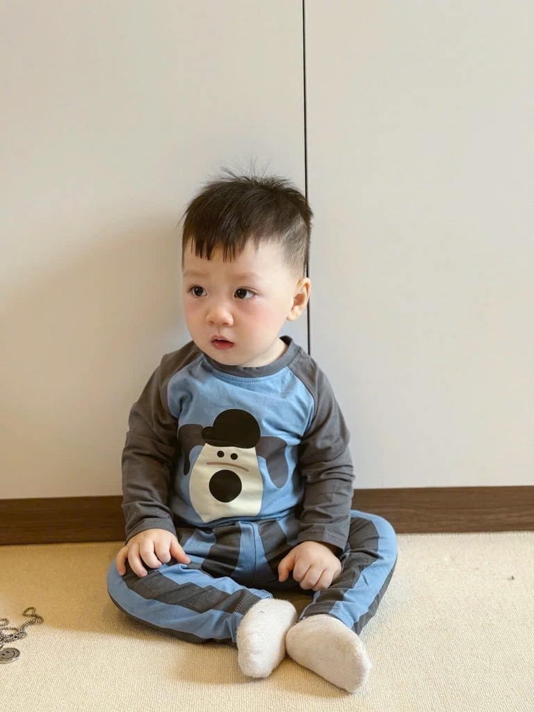 SET 2 BỘ DÀI COTTON CHÓ XANH GẤU NÂU BÉ TRAI SẴN
