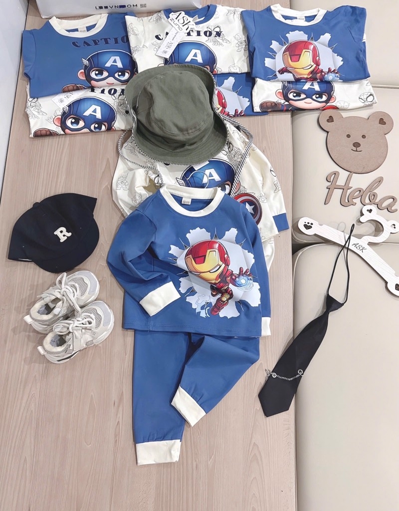 SET 2 BỘ DÀI IRONMAN CAPTION SIÊU NGẦU BÉ TRAI