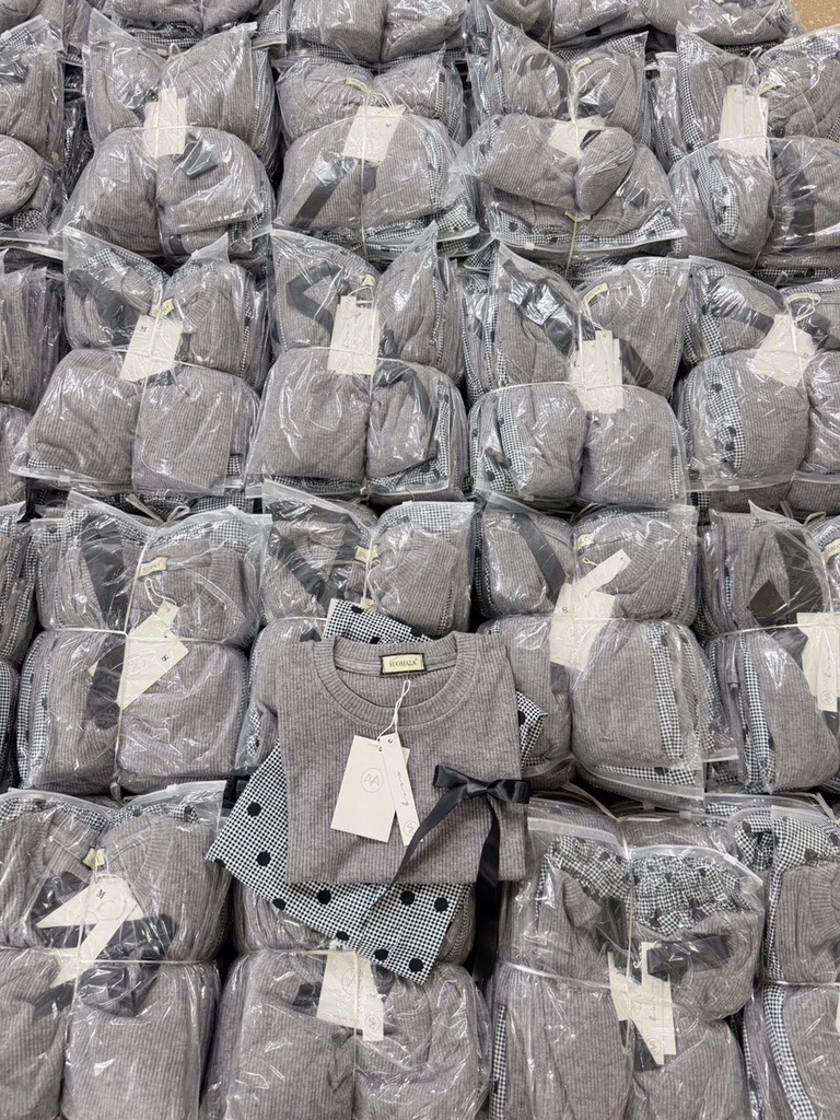 SET ÁO TĂM PHỐI QUẦN CHẤM BI NỮ