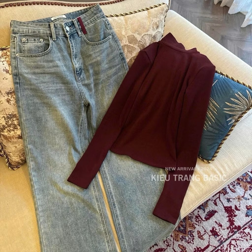 QUẦN BÒ NỮ SUÔNG THÊU TIM ĐỎ TÚI SAU SẴN(SALE 100k)