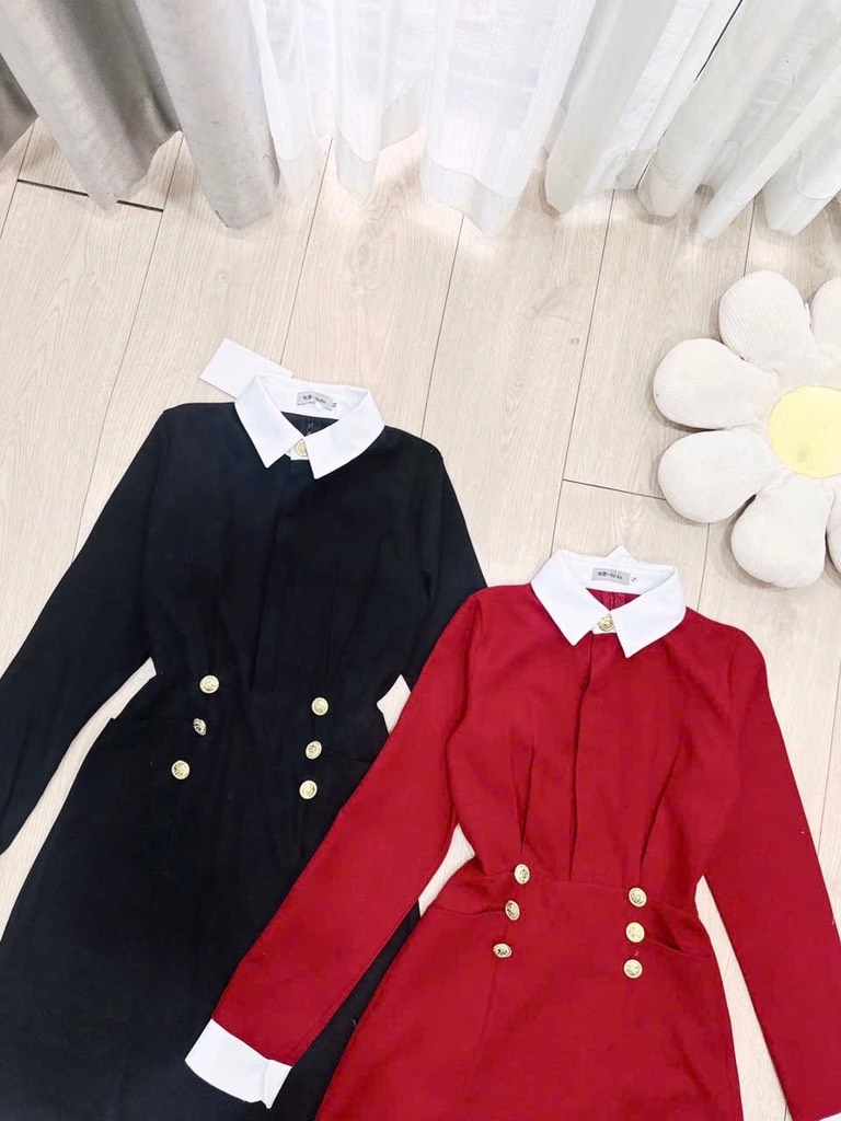 VÁY PHỐI CÚC ĐỒNG LY CHIẾT NỮ THU ĐÔNG SẴN (SALE 123K)